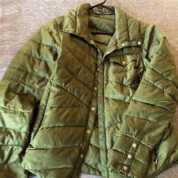 NAU Down jacket, goose down fill , Size XS, Forest green, Snap closures - Picture 2 of 10